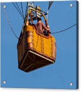 Hot Air Balloon Basket Against A Bright Blue Sky Acrylic Print