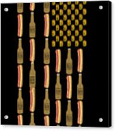 Hot Dogs Beer Flag 4th Of July Acrylic Print