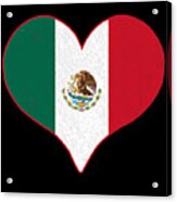 I Heart Mexico Flag Acrylic Print