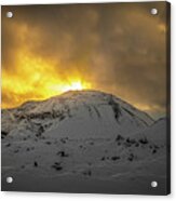 Icelandic Mountain Sunset Acrylic Print
