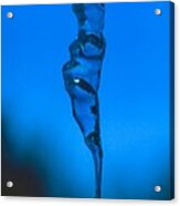Icicle With Blue Background Acrylic Print