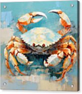 Impressionist Crab - Aqua Paintings Acrylic Print