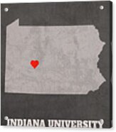 Indiana University Of Pennsylvania Founded Date Heart Map Acrylic Print