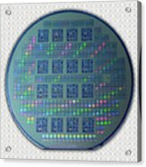Intel 4001 Rom Cpu Silicon Wafer Chipset Integrated Circuit, Silicon Valley 1971 Acrylic Print