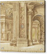 Interior Of Saint Peter Basilica, Unknown Author, Xvii Century Acrylic Print