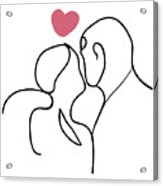 Intimate Art Couple Kiss Line Art Romance Love Minimalist Couple Line Art Acrylic Print