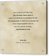Italo Calvino Quote - Invisible Cities - Typewriter Quote On Old Paper - Literary Poster - Books Acrylic Print