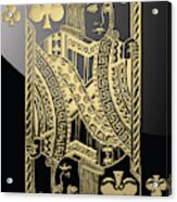 Jack Of Clubs In Gold Over Black Acrylic Print