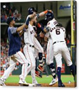 Jake Marisnick, Josh Reddick, And Carlos Correa Acrylic Print