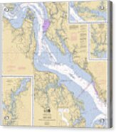 James River Newport News To Jamestown Island, Noaa Chart 12248 Acrylic Print