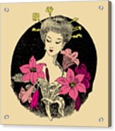 Japanese Floral Girl Acrylic Print