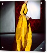 Jean Patchett In Lemon Yellow Evening Dress Acrylic Print