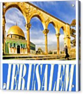 Jerusalem Travel Poster Acrylic Print