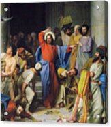 Jesus Casting Out The Money Changers At The Temple Acrylic Print