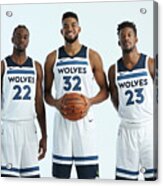 Jimmy Butler And Andrew Wiggins Acrylic Print