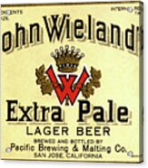 John Wieland's Extra Pale Lager Beer Acrylic Print