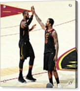 J.r. Smith And Lebron James Acrylic Print