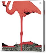 Julius Klinger Posters - Zoologisher Garten, Pink Flamingo, Zoo Garden Advertisement Acrylic Print