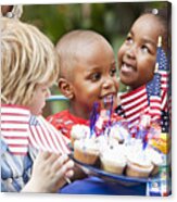 July 4th Or Memorial Day Picnic Celebration Acrylic Print