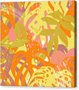 Jungle Joy Abstract Nature Art In Marigold Acrylic Print