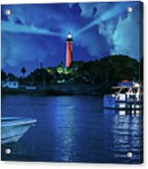 Jupiter Lighthouse At Night Acrylic Print