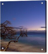 Kaanapali Beach Maui Hawaii Nightscape Acrylic Print
