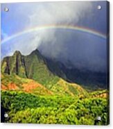 Kalalau Valley Rainbow Acrylic Print