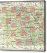 Kansas Antique Vintage Map 1883 Acrylic Print