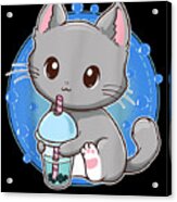 Kawaii Japanese Anime Cat Bubble Tea - Neko Kitty Drawing by DNT, foto  kawaii de anime 