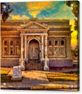 Kern Branch, Beale Memorial Library, In Bakersfield, California - Digital Painting Acrylic Print