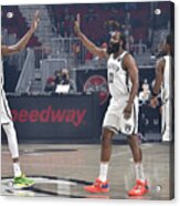 Kevin Durant, Kyrie Irving, And James Harden Acrylic Print