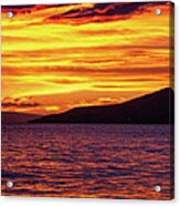 Kihei Sunset - Reflections Series #1 - Maui, Hawaii, Usa - 2017 Panoramic New 1/10 Acrylic Print
