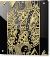 King Of Hearts In Gold On Black Acrylic Print