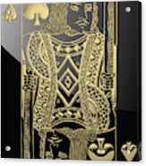 King Of Spades In Gold On Black Acrylic Print
