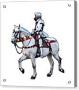 Knight In Shining Armour On A White Horse Acrylic Print