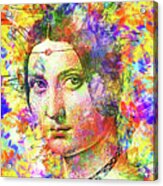 La Belle Ferronniere By Leonardo Da Vinci - Colorful Portrait Acrylic Print