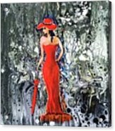 Lady In Red 2 Acrylic Print