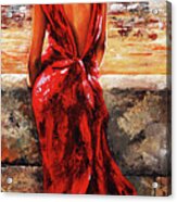 Lady In Red #34 - I Love Budapest Acrylic Print