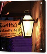 Lafitte's Blacksmith Shop Gas Lamp Acrylic Print