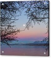 Lake Leman View By Sunset, Excenevex, France Acrylic Print