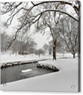 Lake Leota Park Winterscape Series - View From First Disc Golf Teepad - Evansville Wi Acrylic Print