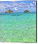 Lanikai Beach Crystal Clear Water Post Card Acrylic Print