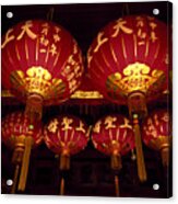 Lanterns In Chinese Temple Acrylic Print