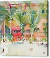 Las Palmas Hotel Pool Acrylic Print