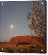 Last Light At Uluru Rock Acrylic Print