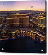 Last Vegas Strip Sunset Panorama Acrylic Print