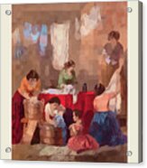 Laundry Day_women And Child Washing Clothes Acrylic Print