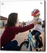 Learning Bicycling During Corona Virus Pandemic Acrylic Print