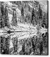Left Panel 1 Of 3 - Maroon Bells Mountain Landscape Panoramic Bw - Aspen Colorado Acrylic Print