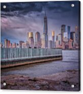 Liberty State Park With Stormy Skies Acrylic Print